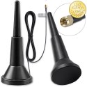 Qoltec Antena 4G LTE z podstawą magnetyczną | 5dBi | wewnętrzna | dookólna | 600-2700 MHz | SMA | 3m