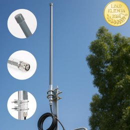 Qoltec Antena LoRa | 12dBi | dookólna | zewnętrzna | włókno szklane | 868 MHz | 1.5m