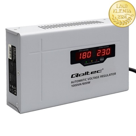 Qoltec Automatyczny Stabilizator napięcia AVR 1000VA | Compact | Toroidalny transformator