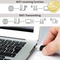 Qoltec Bezprzewodowy Ultra szybki mini adapter WiFi 6 | Standard AX | Bluetooth 5.4 | USB | 900Mbps