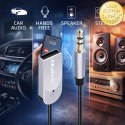 Qoltec Bezprzewodowy adapter odbiornik dźwięku Audio HiFi Home&Car| Bluetooth 6.0 | 2 x RCA | 1 x AUX MiniJack 3.5mm| USB | Mikr