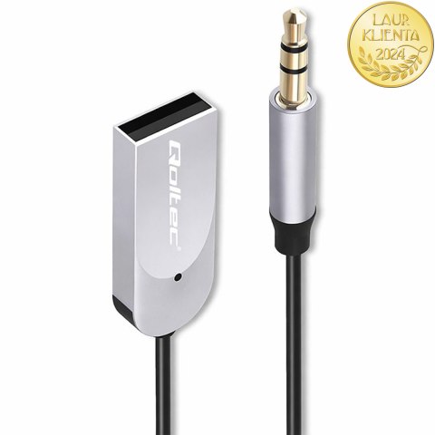 Qoltec Bezprzewodowy adapter odbiornik dźwięku Audio HiFi Home&Car| Bluetooth 6.0 | 2 x RCA | 1 x AUX MiniJack 3.5mm| USB | Mikr