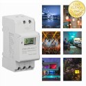 Qoltec Elektroniczny programator czasowy TIMER na szynę DIN z wbudowaną baterią | Haromonogram 7 dni | 16 programów