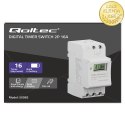 Qoltec Elektroniczny programator czasowy TIMER na szynę DIN z wbudowaną baterią | Haromonogram 7 dni | 16 programów