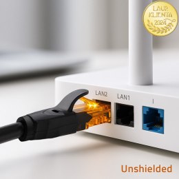 Qoltec Kabel Patchcord UTP | CAT6 | 2 x RJ-45 | High speed 1Gb/s | Pozłacane styki | 15m | czarny