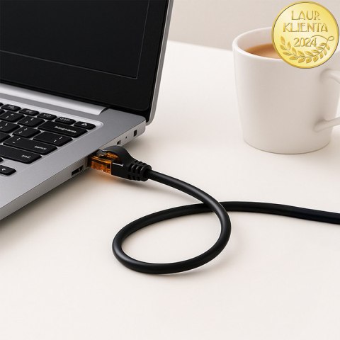 Qoltec Kabel Patchcord UTP | CAT6 | 2 x RJ-45 | High speed 1Gb/s | Pozłacane styki | 15m | czarny