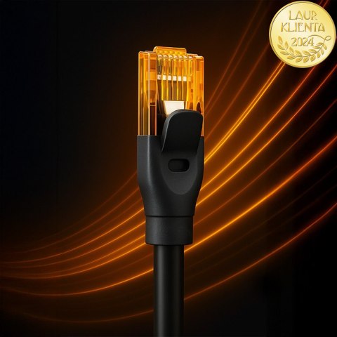 Qoltec Kabel Patchcord UTP | CAT6 | 2 x RJ-45 | High speed 1Gb/s | Pozłacane styki | 20m | czarny