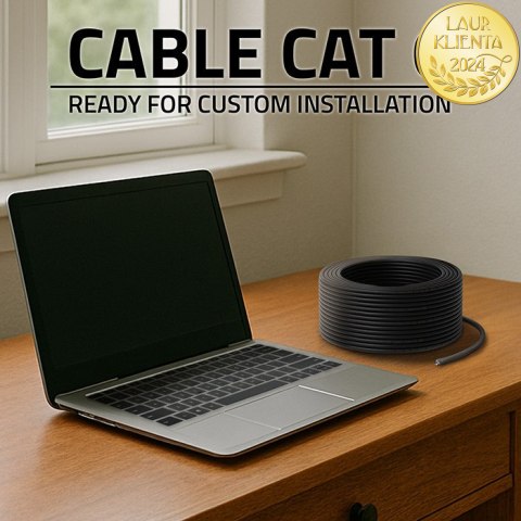 Qoltec Kabel Patchcord sieciowy skrętka UTP | CAT6 | High speed 1Gb/s | LAN | 50m | czarny