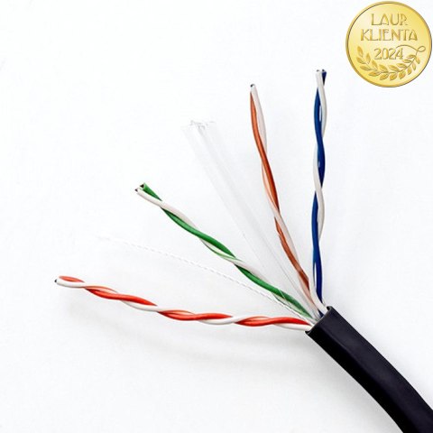 Qoltec Kabel Patchcord sieciowy skrętka UTP | CAT6 | High speed 1Gb/s | LAN | 50m | czarny
