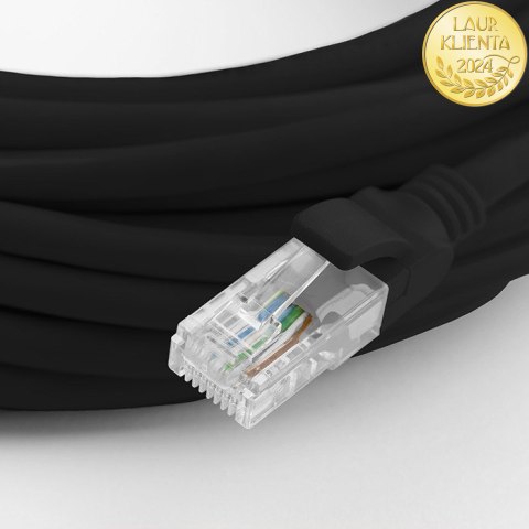 Qoltec Kabel Patchcord sieciowy skrętka UTP | CAT6 | High speed 1Gb/s | LAN | 50m | czarny