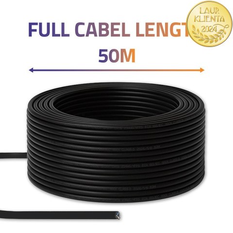 Qoltec Kabel Patchcord sieciowy skrętka UTP | CAT6 | High speed 1Gb/s | LAN | 50m | czarny