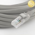 Qoltec Kabel Patchcord sieciowy skrętka UTP| Miedziany Cu |CAT6 | High speed 1Gb/s | LAN | 100m | szary