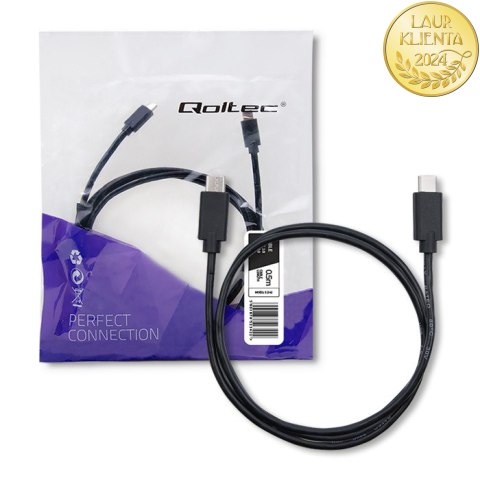 Qoltec Kabel USB 2.0 typ C męski | USB 2.0 typ C męski | 0.5m | Czarny