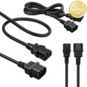 Qoltec Kabel przedłużający zasilający IEC C13/C14 | 3x1.00mm² | 3m
