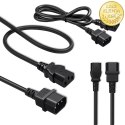 Qoltec Kabel przedłużający zasilający IEC C13/C14 | 3x1.5mm² | 1.8m