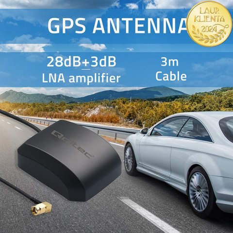 Qoltec Mobilna Antena GPS GLONASS z podstawą magnetyczną | dookólna | 28dBi | SMA RA