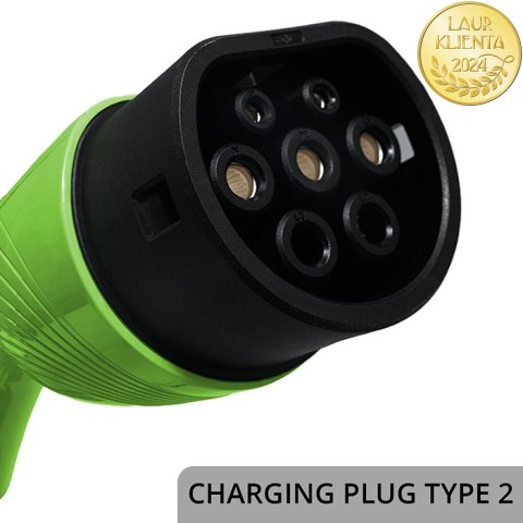 Qoltec Mobilna ładowarka do samochodu elektrycznego EV z regulacją 2w1 Typ2 | 3.5kW | 230V | SCHUKO 16A | LED | 5m