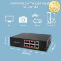 Qoltec Przełącznik sieciowy SWITCH Fast Ethernet PoE | 8x RJ45 | 2x RJ45 Uplink | 120W | 10/100 Mb/s