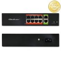 Qoltec Przełącznik sieciowy SWITCH Fast Ethernet PoE | 8x RJ45 | 2x RJ45 Uplink | 120W | 10/100 Mb/s