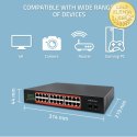 Qoltec Przełącznik sieciowy SWITCH Gigabit Ethernet PoE | 24x RJ45 | 2x SFP | 1000 Mb/s