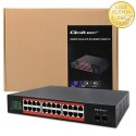 Qoltec Przełącznik sieciowy SWITCH Gigabit Ethernet PoE | 24x RJ45 | 2x SFP | 1000 Mb/s