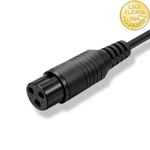 Qoltec Szybka Ładowarka do roweru elektrycznego 36V | 42V | 2A | 3P-GX16 | +kabel zasilający