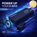 Qoltec Szybka Ładowarka do roweru elektrycznego 36V | 42V | 2A | wtyczka Bosch 3Pin +kabel zasilający