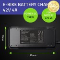 Qoltec Szybka Ładowarka do roweru skutera elektrycznego 36V | 42V | 4A | 5.5*2.1 +kabel zasilający