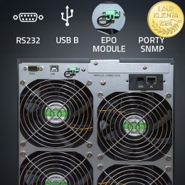 Qoltec Zasilacz awaryjny UPS 3 - fazowy | 15kVA | 12KW | LCD | EPO | SNMP | USB | On-line | High frequency