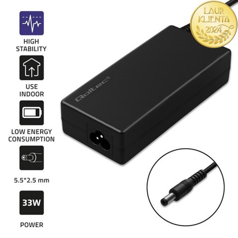 Qoltec Zasilacz desktopowy 60W | 12V | 5A | 5.5*2.5 | +kabel zasilający