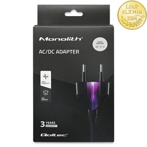 Qoltec Zasilacz desktopowy 60W | 12V | 5A | 5.5*2.5 | +kabel zasilający