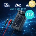 Qoltec Automatyczna ładowarka do akumulatora AGM GEL STD | Prostownik 12V | 2A | 24W | 5.5x2.1 | Kabel 1.8m