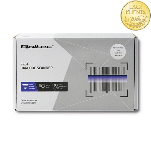 Qoltec Bezprzewodowy skaner czytnik kodów kreskowych 1D | EAN | USB | 2.4G