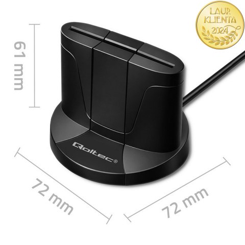 Qoltec Inteligentny czytnik chipowych kart ID SCR-0632 | USB 2.0 + Adapter USB-C