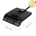 Qoltec Inteligentny czytnik chipowych kart ID SCR-0634 | USB 2.0 + Adapter USB-C