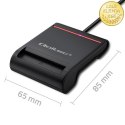 Qoltec Inteligentny czytnik chipowych kart ID SCR-0642 | USB 2.0 + Adapter USB-C