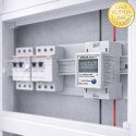 Qoltec Jednofazowy elektroniczny licznik zużycia energii na szynę DIN | RESET | licznik okresowy i stały | 230V | 60A | LCD | LE