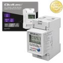 Qoltec Jednofazowy elektroniczny licznik zużycia energii na szynę DIN | RESET | licznik okresowy i stały | 230V | 60A | LCD | LE