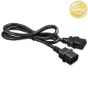 Qoltec Kabel zasilający IEC C13 | C14 | 3x0.75mm² | Czysta miedź Cu | 2m