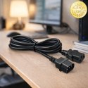 Qoltec Kabel zasilający IEC C13 | C14 | 3x1.00mm² | Czysta miedź Cu | 2m