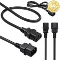 Qoltec Kabel zasilający IEC C13 | C14 | 3x1.00mm² | Czysta miedź Cu | 2m