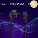 Qoltec Kabel zasilający IEC C5/SCHUKO | koniczynka | 3x0.75mm² | 1.4m