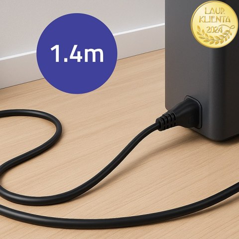 Qoltec Kabel zasilający IEC C5/SCHUKO | koniczynka | 3x0.75mm² | 1.4m