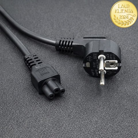 Qoltec Kabel zasilający IEC C5/SCHUKO | koniczynka | 3x0.75mm² | 1.4m