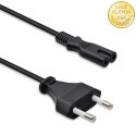 Qoltec Kabel zasilający IEC C7 | CEE 7/16 | ósemka | 2x0.75mm² | Czysta miedz CU | 3m