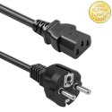 Qoltec Kabel zasilający SCHUKO CEE 7/7 (E/F) | IEC C13 | 3x1.00mm² | Czysta miedź Cu | 1.5m