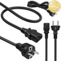 Qoltec Kabel zasilający SCHUKO CEE 7/7 (E/F) | IEC C13 | 3x1.00mm² | Czysta miedź Cu | 1.5m