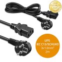 Qoltec Kabel zasilający | wtyczka kątowa SCHUKO CEE 7/7 (E/F) | IEC C13 | 3x1.00mm² | Czysta miedź Cu | 2m