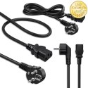 Qoltec Kabel zasilający | wtyczka kątowa SCHUKO CEE 7/7 (E/F) | IEC C13 | 3x1.00mm² | Czysta miedź Cu | 2m