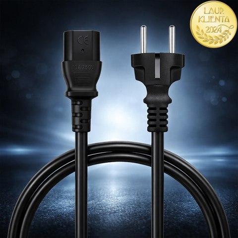 Qoltec Kabel zasilający SCHUKO CEE 7/7 (E/F) | IEC C13 | 3x1.00mm² | Czysta miedź Cu | 3m